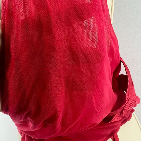 Vintage Victoria Secret Semi Sheer Red Deep Plug Bodysuit Womens Size Medium - Picture 2 of 7
